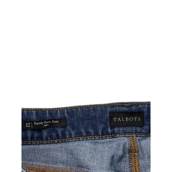 Talbots Jeans Womens 12 Blue Barely Boot Curvy Stretch Denim Distressed Casual - Picture 4 of 9